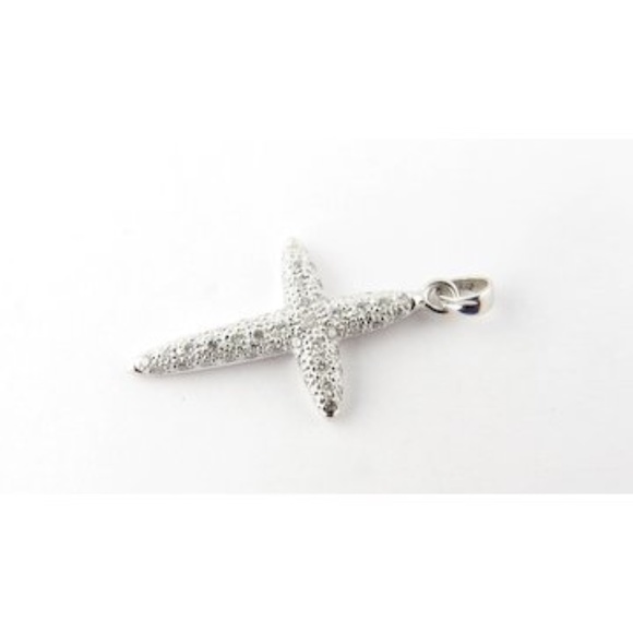 Vintage 18 Karat White Gold Diamond Cross Pendant #3672 - Picture 4 of 7